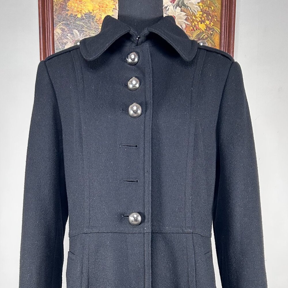 Collection by Gallery Wool Blend Coat Women's Medium Black MISSING BUTTONS